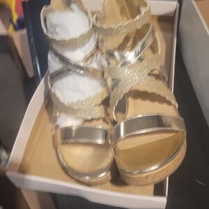 Kohl's Shiny Gold Dress Sandals